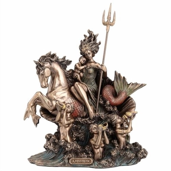 Veronese Design 9 5/8 Inch Amphitrite The Greek Goddess of The Sea Cold Cast Resin Bronze Finish Sculpture