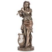 Veronese Design 9 Inch Euterpe The Greek Muse Of Music Cold Cast Resin Bronze Finish Sculpture