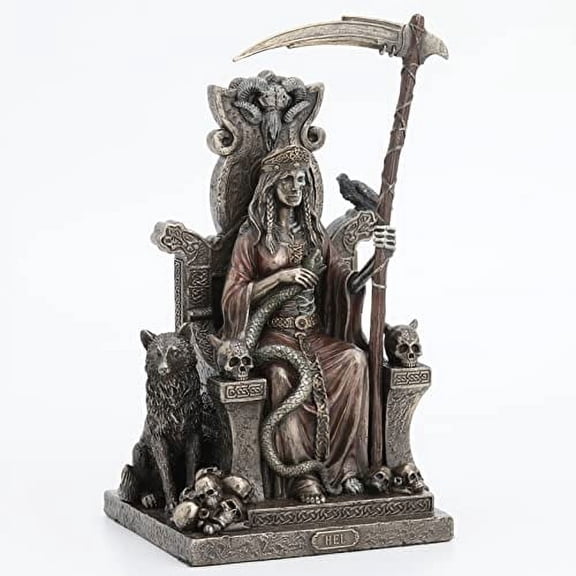 Veronese Design 9" Tall Hel The Norse Goddess of Helheim Cold Cast Resin Sculpture Antique Bronze Finish Statue Altar Decoration Mystic Gifts