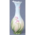 thumbnail image 1 of US 10.5 Inch Blue and Pink Glazed Porcelain Tulip Bud Vase Fluted Mouth, 1 of 1