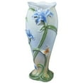 thumbnail image 1 of Veronese Design AP20290AA Iris Flower and Butterfly Porcelain Vase, 1 of 1