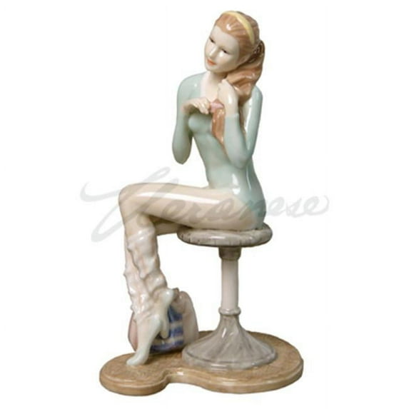 Veronese Design BP00381AA Porcelain Figurine Seated Ballerina Arranging her Hair