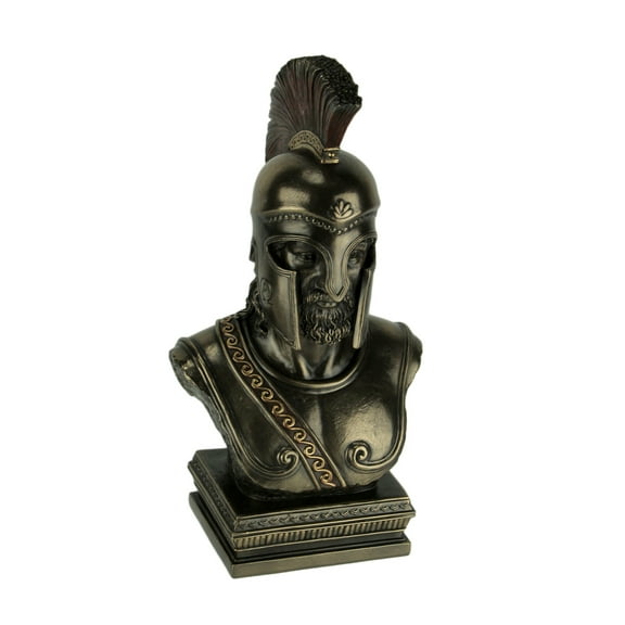 Veronese Design Bronze Finish Head of Hoplite Spartan Soldier in Corinthian Helmet Statue