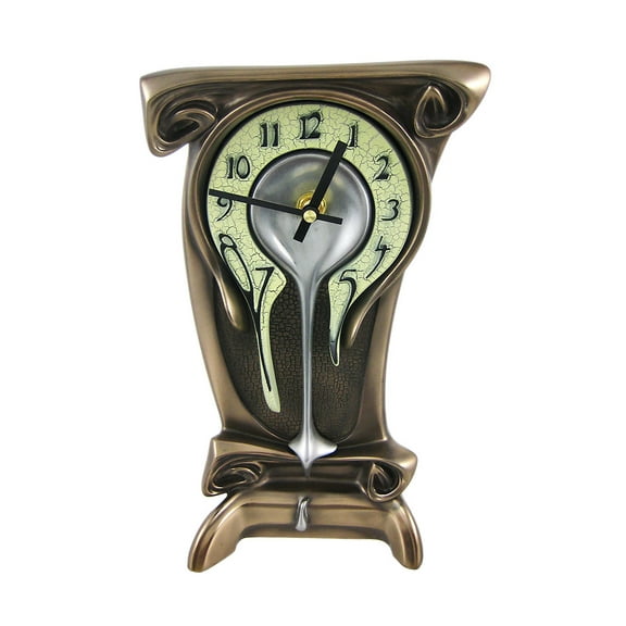 Veronese Design Bronze Finish Melting Mantel Clock Desk Table Dali