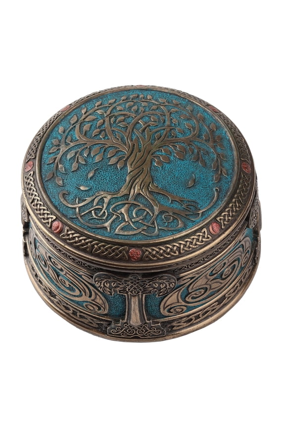 Veronese Design Bronze Finish Spiritual Tree of Life Trinket Box