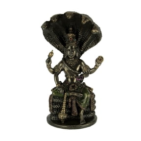 Veronese Design Bronze Finish Vishnu Resting on Shesha Cast Resin Statue