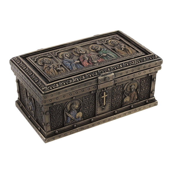 Veronese Design Bronzed Catholic Saints Altar Trinket Box