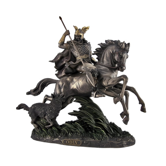 Veronese Design Bronzed Norse God Odin Riding Sleipner Statue