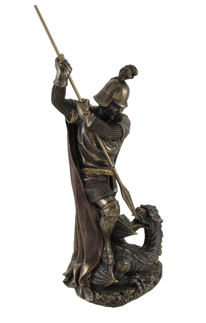 Estatua de dragón bronceado con espada de Veronese Design