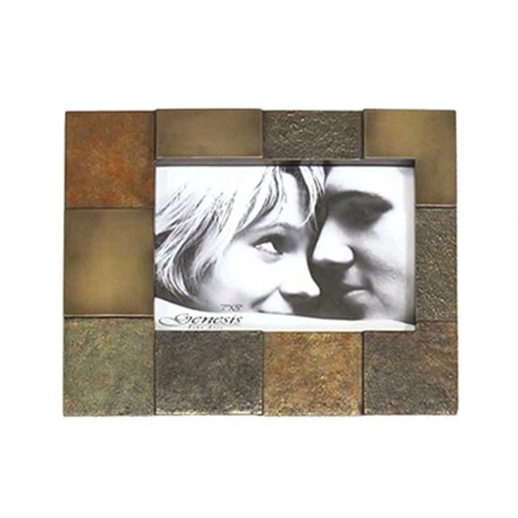 Veronese Design GN09156A4 Cold Cast Bronze Color Fusion Tile Picture Frame Holds 7 x 5