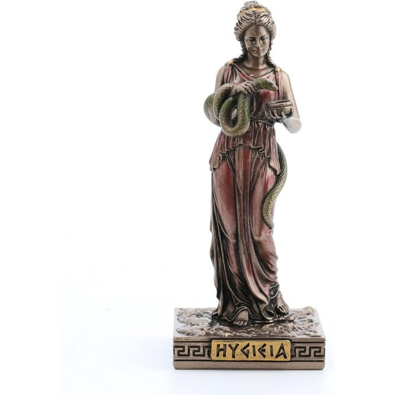 Veronese Design Hygieia Greek Goddess of Health Resin Miniature Figurine, 3 5/8", Bronze