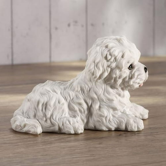Veronese Design Maltese White Terrier Puppy Dog Animal Resin Figurine