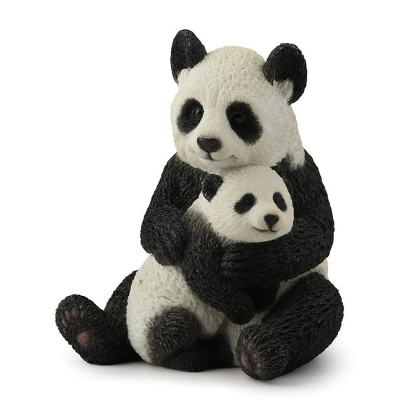 Veronese Design Mother Panda Hugging Cub Sculpture