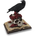 thumbnail image 1 of Zeckos Mystical Raven on Rose-Covered Skull Resin Statue 7 Inch, 1 of 3