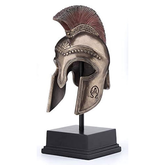 Veronese Design Spartan Hoplite Helmet Cold Cast Resin Bronze Finish Sculpture 8 1/4 In