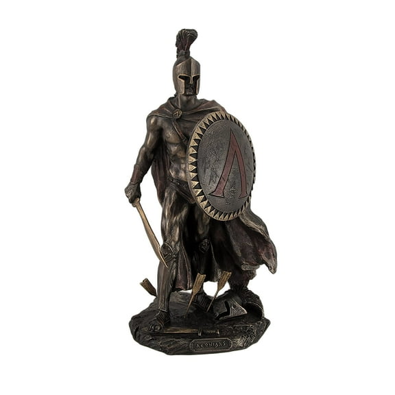 Veronese Design Spartan King Leonidas with Sword and Shield Bronzed Statue