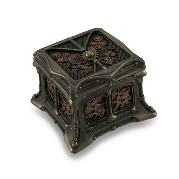 Veronese Design Steampunk Butterfly Bronze Finish Trinket Box Stash Box