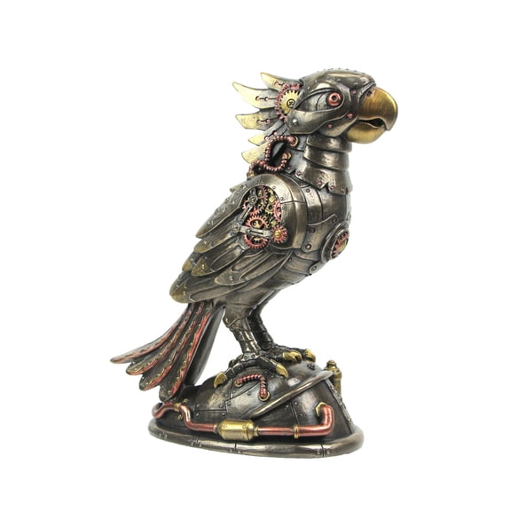 Veronese Design 7 1/2 Inch Steampunk Cockatiel Parrot Cast Resin Antique Bronze Finish Statue Home Decor
