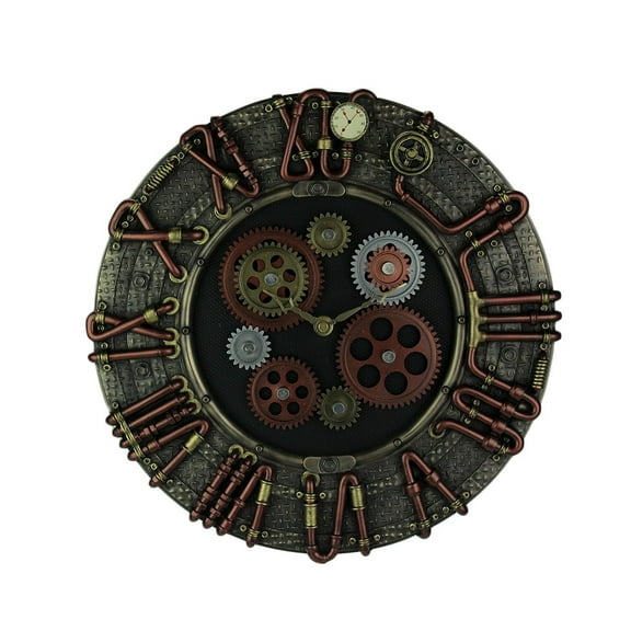 Veronese Design Steampunk Electricity Conduit Piping Wall Clock