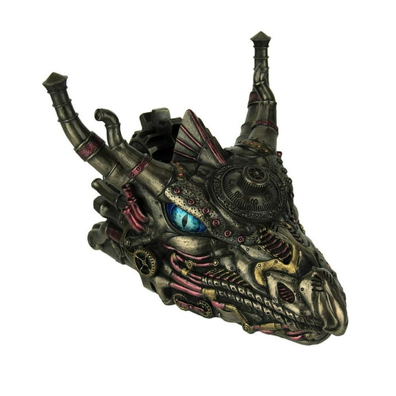 Veronese Design Steampunk Style Dragon Head Trinket Box Stash Safe