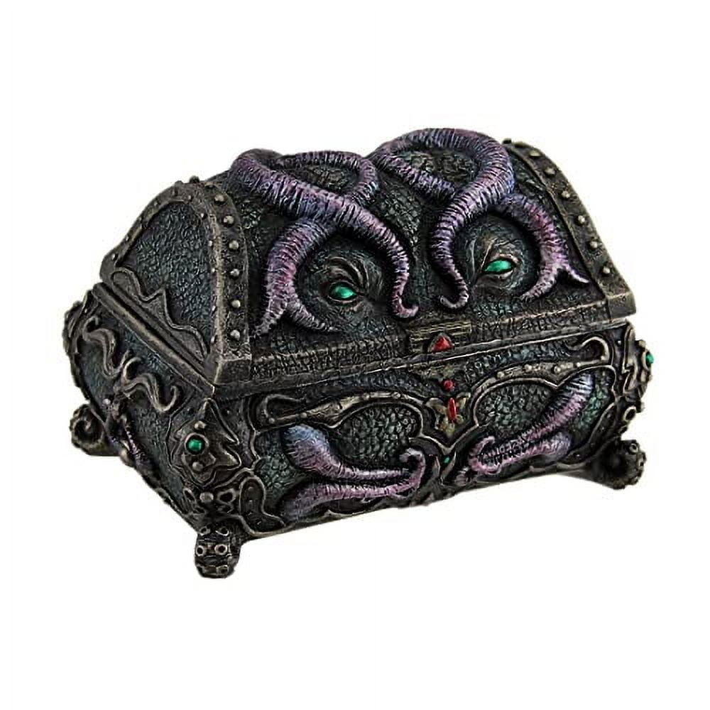 Antique Bronze Octopus Mimic Chest with Purple Tentacles