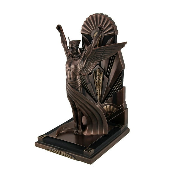 Veronese Design The Winged Man Metallic Copper Finish Art Deco Single Bookend Statue