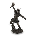 thumbnail image 1 of Veronese Design Thor, Norse God of Thunder, Wielding Hammer Sculptured Bronzed Statue, 1 of 3