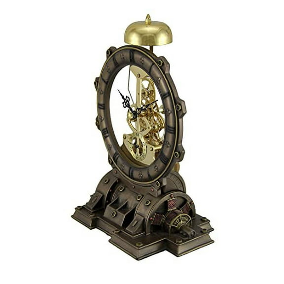 Veronese Design Time's Gate Metallized Steampunk Generator Desktop Striking Clock