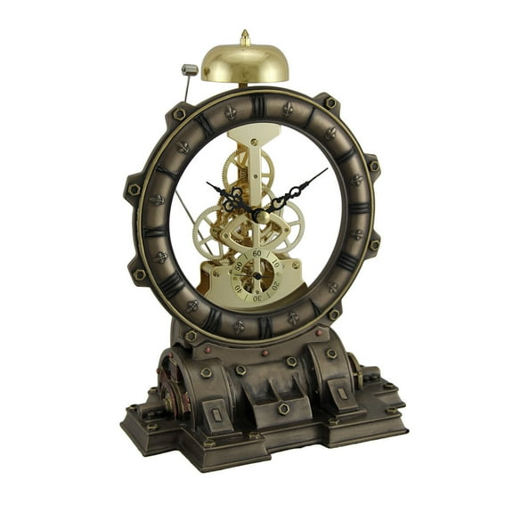 Veronese Design Time's Gate Metallized Steampunk Generator Desktop Striking Clock