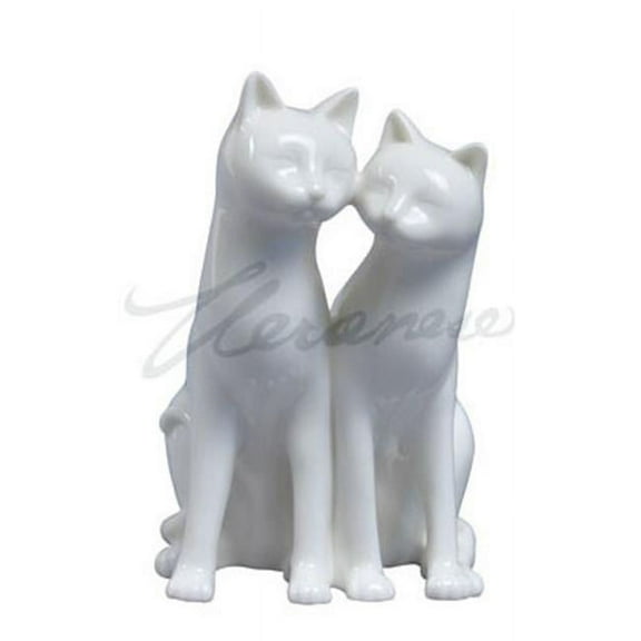 Veronese Design WP00043AA Sitting Cats Knead Each Other  White