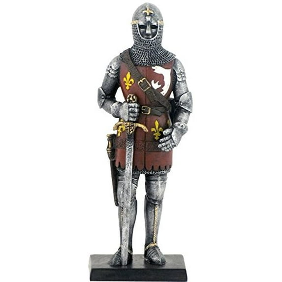 US 5.13 Inch Armored Knight with Chainmail Coit Helmet and Sword
