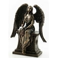 thumbnail image 1 of 10.63" Angel with Roses Sitting on The Tombstone Statue, Bronze Color, 1 of 1