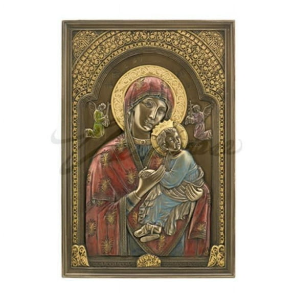 Veronese Design WU76070A4 Theotokos Cold Cast Decorative Wall Plaque - Multicolor