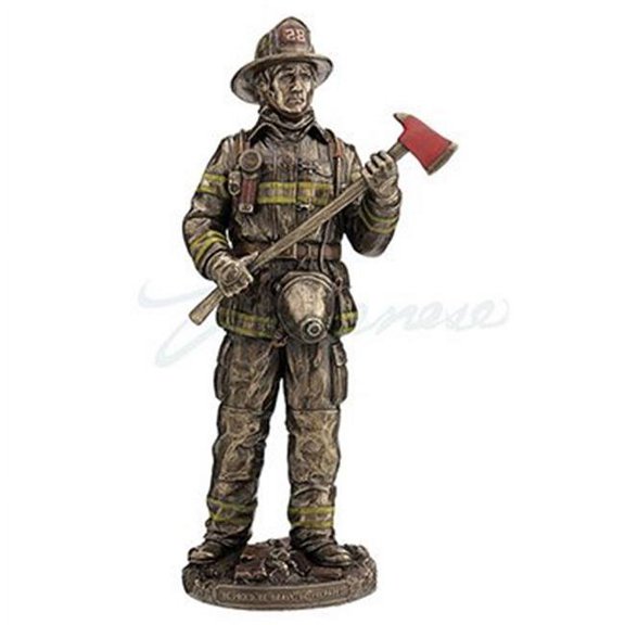 Veronese Design WU76822A4 Be Proud Be Brave Be Prepared Firefighter Sculpture - Bronze