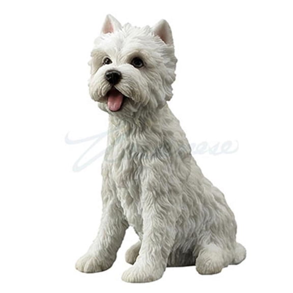 Veronese Design WU76871AA West Highland Terrier Westie Puppy Sitting Dog Mini Figurine - White