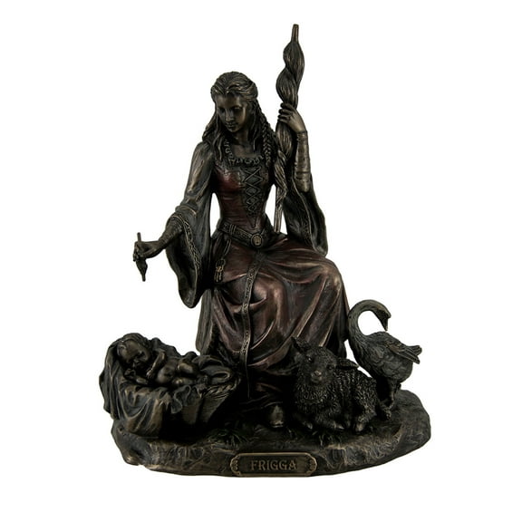 Veronese Design WU76987A4 Frigga Norse Goddess of Love Marriage & Destiny Sculpture - Bronze
