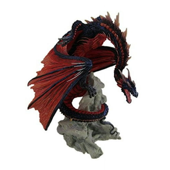 Veronese Resin Statues Andrew Bill Bloodfire Hand Painted Red Dragon Statue 7 X 8.25 X 5.5 Inches Red