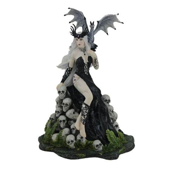 Veronese Resin Statues Nene Thomas Mad Queen Hand Painted Fantasy Statue 7 X 9.75 X 6 Inches Gray