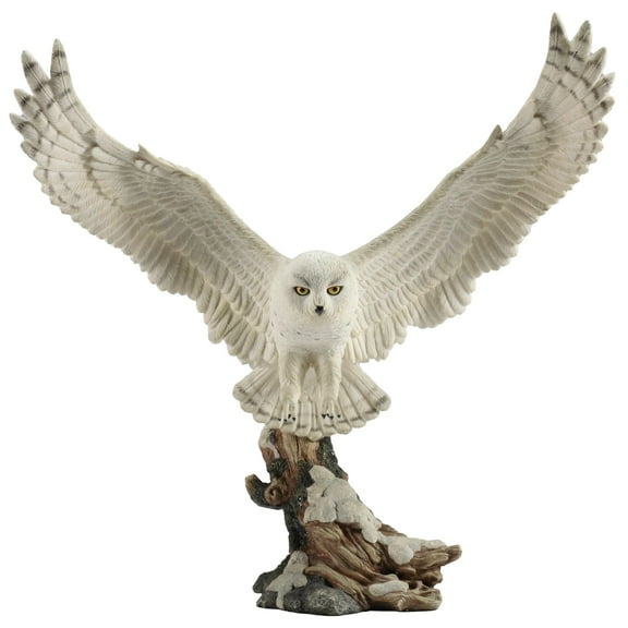 Veronese Snow Owl Taking Flight Statue Sculpture Figurine