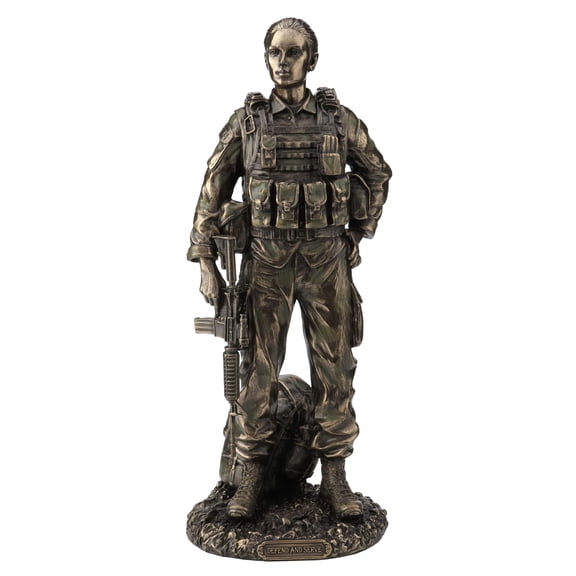 Veronese U.S. Female Soldier - Defend & Serve Statue Sculpture Figurine