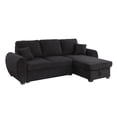 thumbnail image 1 of Lilola Home 95"W Black Teddy Fleece Reversible Sleeper Sectional Sofa with Storage Chaise, 1 of 8