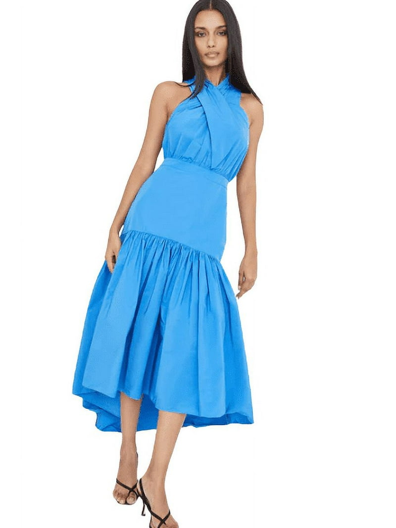 Veronica Beard Women's Blue Radley Crisscross High-Low Maxi Dress