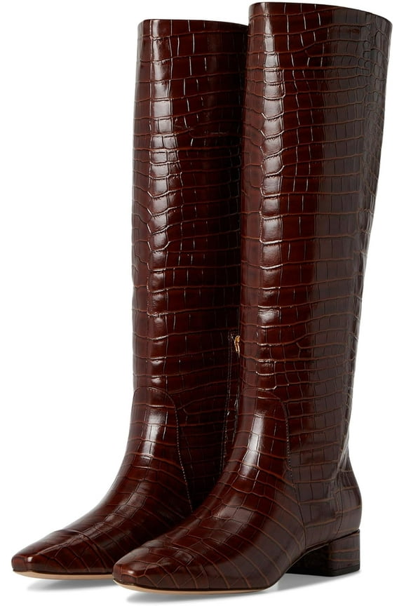 Women's Cecile Croc-Embossed Tall Boot Sepia Croc Print Leather 6.5M