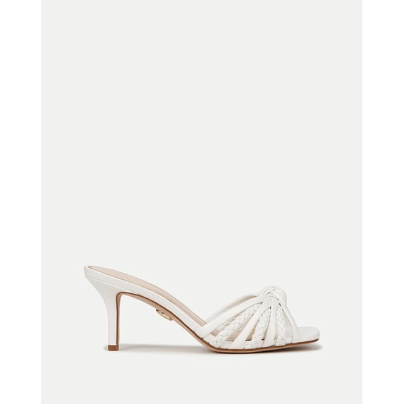 Veronica Beard Women's Misa Knot-Front Heel Sandals Coconut 6.5M