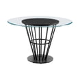thumbnail image 1 of Armen Living Veronica 48" Round Dining Table in Black Iron Base with Walnut Panel, 1 of 10