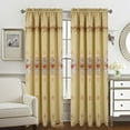 thumbnail image 1 of Veronica Floral Macrame Jacquard Window Panel with Attached Valance, Gold-Gold, 55x84 Inches, 1 of 1
