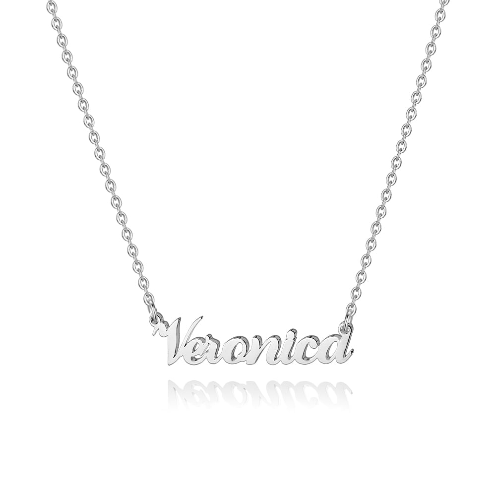 Hidepoo Personalized Name Necklace - Stainless Steel Custom Letter Pendant With Extender Chain