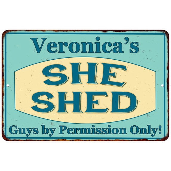 Veronica's SHE SHED Metal Sign Wall Decor Gift 8x12 108120039161
