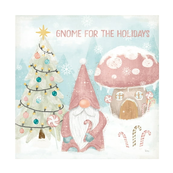 Veronique Charron 'Gnome Sweet Gnome V Blush' Canvas Art