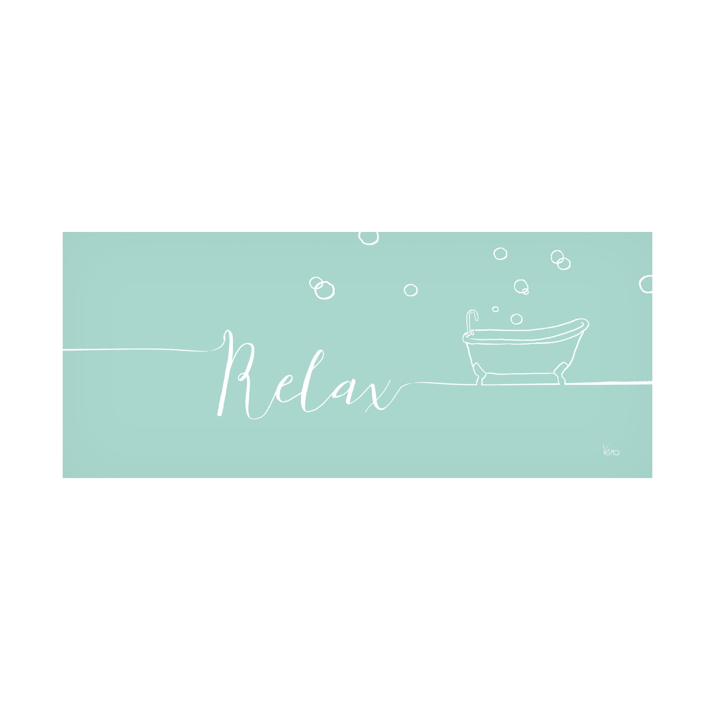 Veronique Charron 'Underline Bath I Teal' Canvas Art